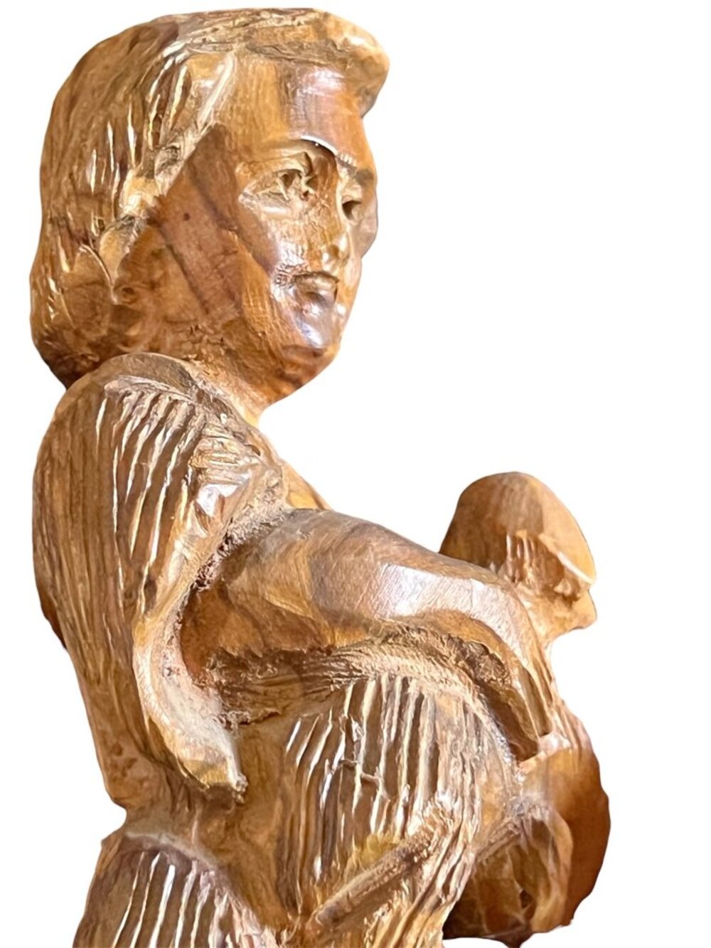 Hand-Carved David Figurine 9.25" Olive Wood Sculpture With Lamb Jerusalem Gift - Picture 6 of 11